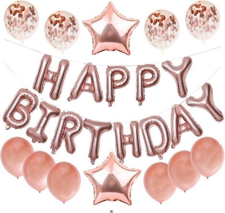 Immagine prodotto Cover-Discount Set di striscioni con palloncini di buon compleanno rosa (25 x)