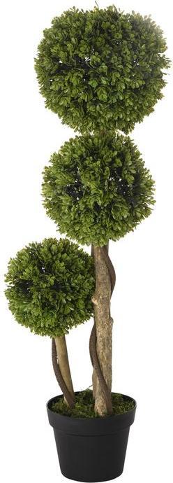 Produktbild Swisshandel24 Künstliche Pflanze, 90 cm Buchsbaum im Blumentopf, UV-Schutz, Zimmerpflanze für Wohnzimmer, Balkon (90 cm)