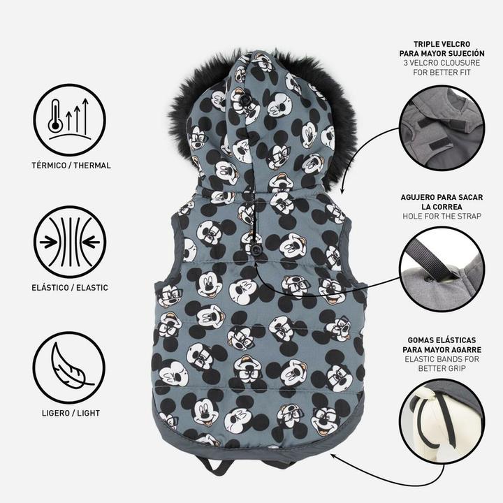 Image du produit Mickey Mouse Manteau pour chien Gris (XXS, Manteau pour chien)