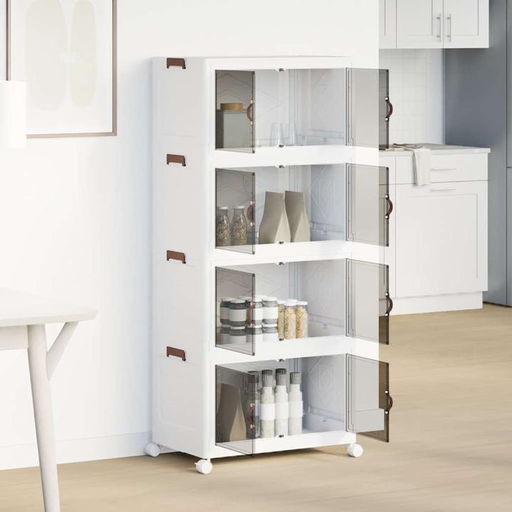 Image du produit VidaXL Boîte de rangement x avec roues Empilable 4 étages 75L 65 x 40 x 145cm (75 l)