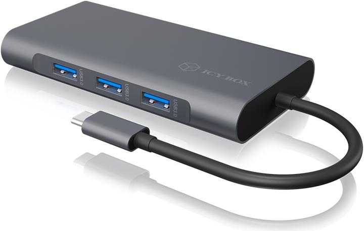 Produktbild Icy Box IB-DK4040-CPD - USB Type-C mini Dock PD (USB-C, 10 Ports)