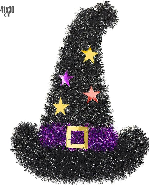 Actual product image Widmann Tinsel witch hat 41x30cm