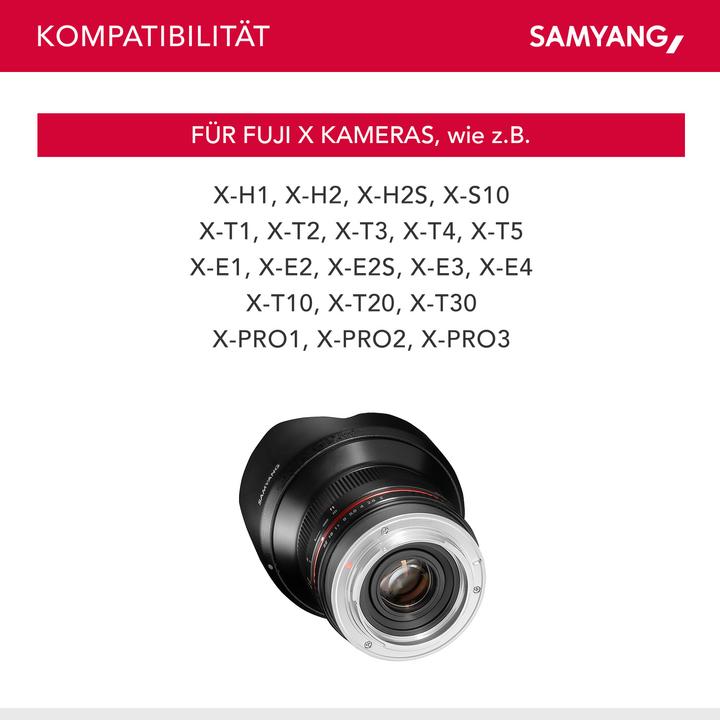 Immagine prodotto Samyang 12mm f/2 NCS CS Fujifilm XF (Fujifilm Fujinon XF, APS-C / DX)