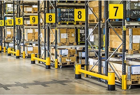 Actual product image A-Safe RackGuard shelving unit collision guard