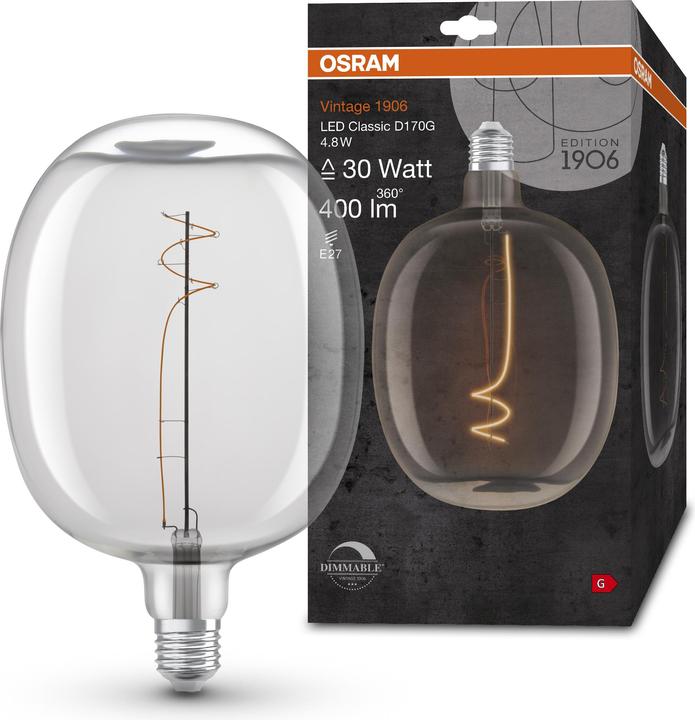 Actual product image Osram Vintage 1906 (E27, 4.80 W, 400 lm, 1 x, G)