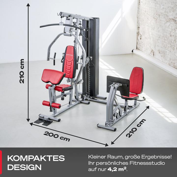 Produktbild Sportstech HGX300 - Multifunktions-Kraftstation für zuhause, Fitness mit 80kg Gewichtsblock & integr