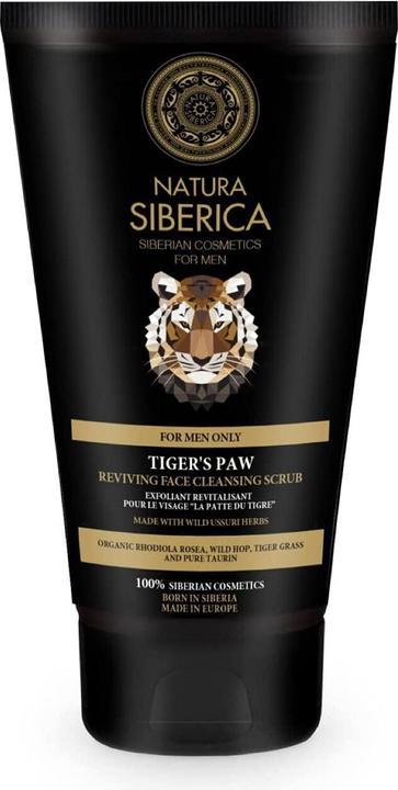 Natura Siberica Hommes Tiger's Paw Reviving Face Cleansing Scrub - Exfoliant nettoyant revitalisant (Gommage, 150 ml)