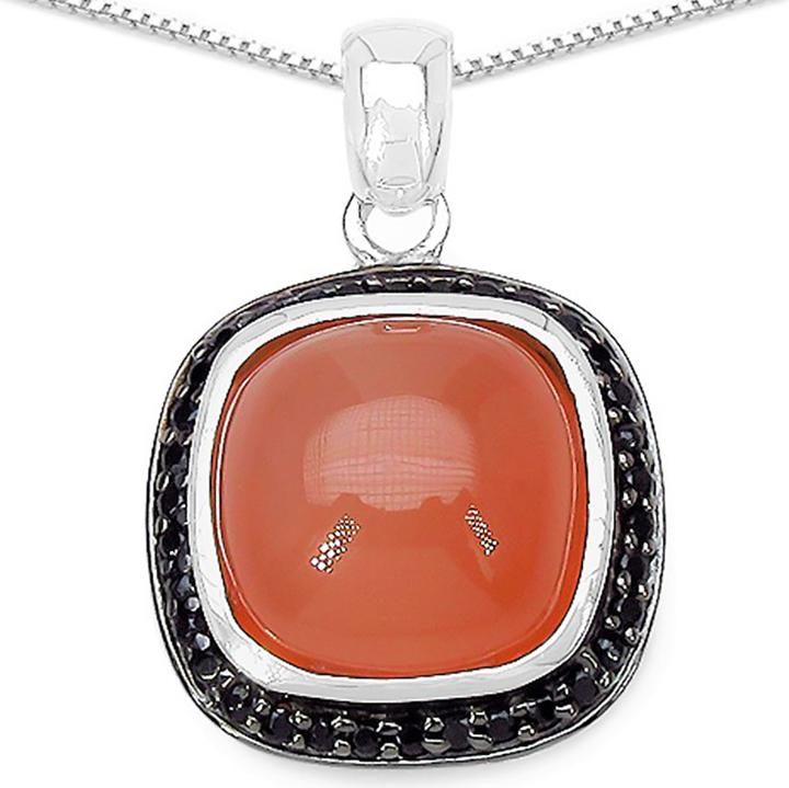 Image du produit Xen Pendentif avec chaîne Peach Moonstone Cushion Cabochon 45 cm 925 Silver (Argent sterling 925, 45 cm)