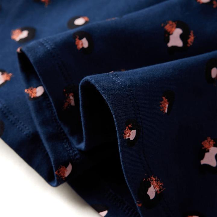 Actual product image VidaXL Children's dress with long sleeves navy blue 140,Material: 95 (140)