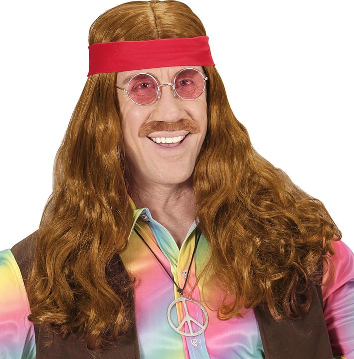 Produktbild Widmann Herren Hippie Perücke mit Stirnband und Schnurrbart