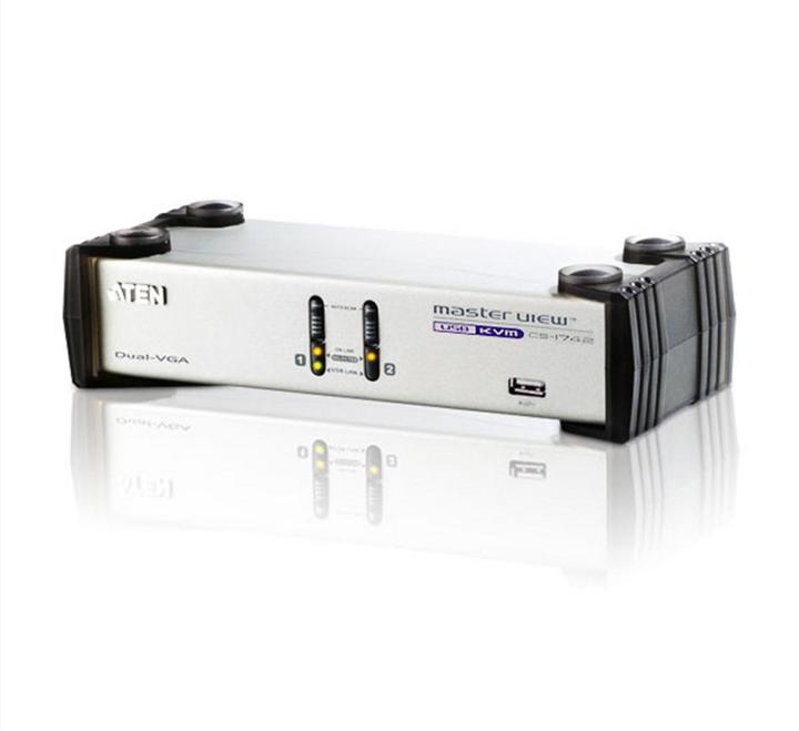 Actual product image Aten CS1742, 2-Port USB Hub KVM Switch with VGA Dual-View