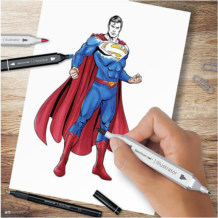 Actual product image Creativ Company Hobby set illustration comic heroes Superman colour set