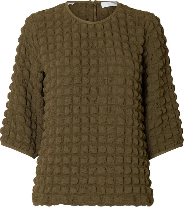 Selected Femme Texturiertes Oberteil mit 3/4-Ärmeln