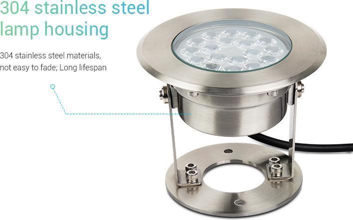 Image du produit Milight Lampe de piscine LED 9W sans fil RGB+KW/WW 24V (600 lm, IP68)