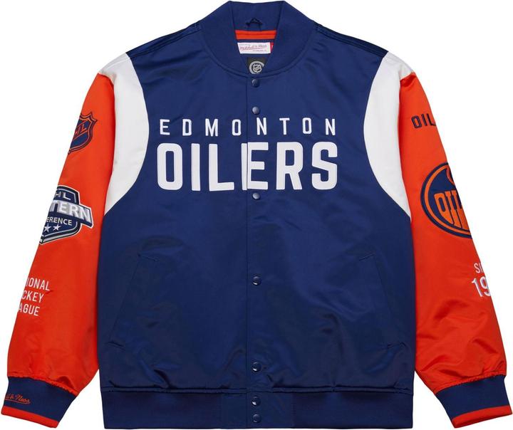 Actual product image Mitchell & Ness M&N Heavyweight Satin Jacket NHL Edmonton Oilers - S (S)