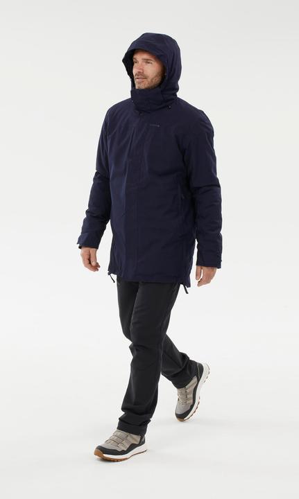 Produktbild Quechua Parka Winterjacke Herren warm bis -10 °C wasserdicht Winterwandern - SH500 blau (M)
