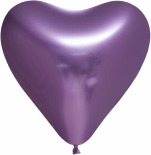 Produktbild Fiesta 50 Herzballon Chrome Lila 30 cm