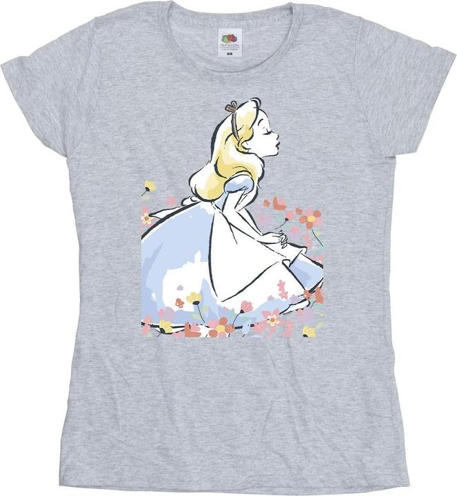 Immagine prodotto Disney Alice In Wonderland Sketch Flowers Maglietta Donna (L)