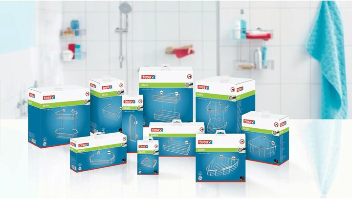 Actual product image tesa BAATH+ shower basket incl. adhesive solution without drilling