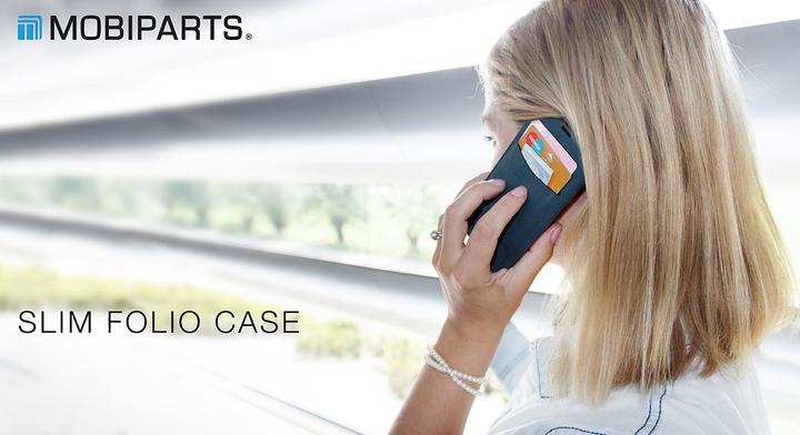 Actual product image Mobiparts Slim Folio Case Samsung Galaxy S5 Black (Samsung Galaxy S5)