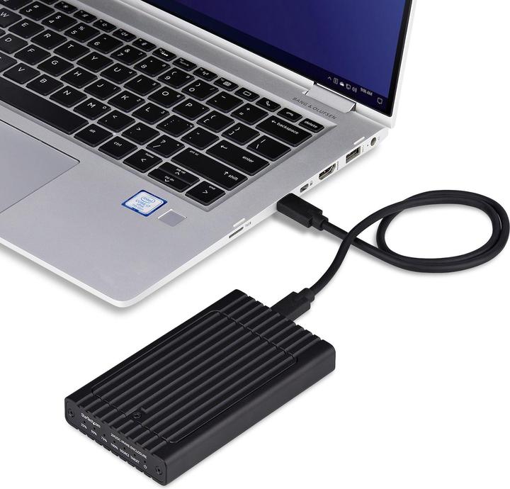 StarTech .com 2M2DC-NVME-ENCLOSURE, SSD-Gehäuse, M.2, M.2, 10 Gbit/s, USB Anschluss, Schwarz (M.2)