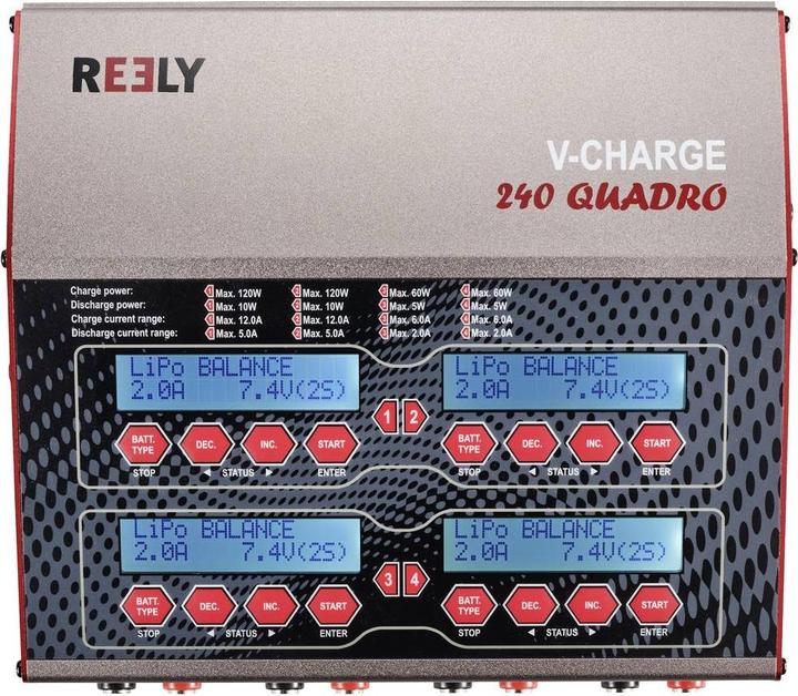 Productafbeelding Reely V-Charge 240 Quadro modelbouw multifunctionele lader 12 V, 230V 12A LiPo, LiIon, LiFePO, LiH