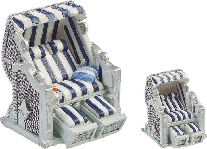 Produktbild Hobby Fun Mini-Figur Strandkorb 6.5 x 6.5 cm, Blau/Weiss