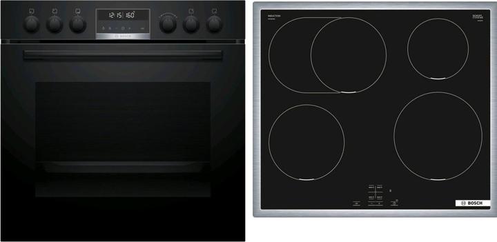 Immagine prodotto Bosch Hausgeräte Set da incasso, HEG578BB4 + NIF645CB5E, Cucina da incasso, Piano cottura a induzione, HND675LS62