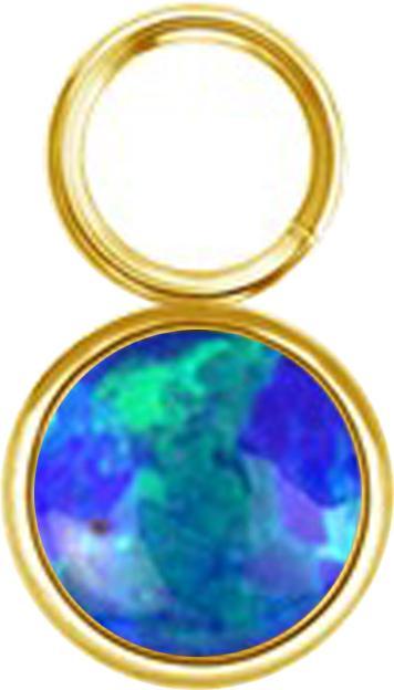 Image du produit Star Piercing Anhänger vergoldet ein Opal blau (Acier chirurgical 316L)