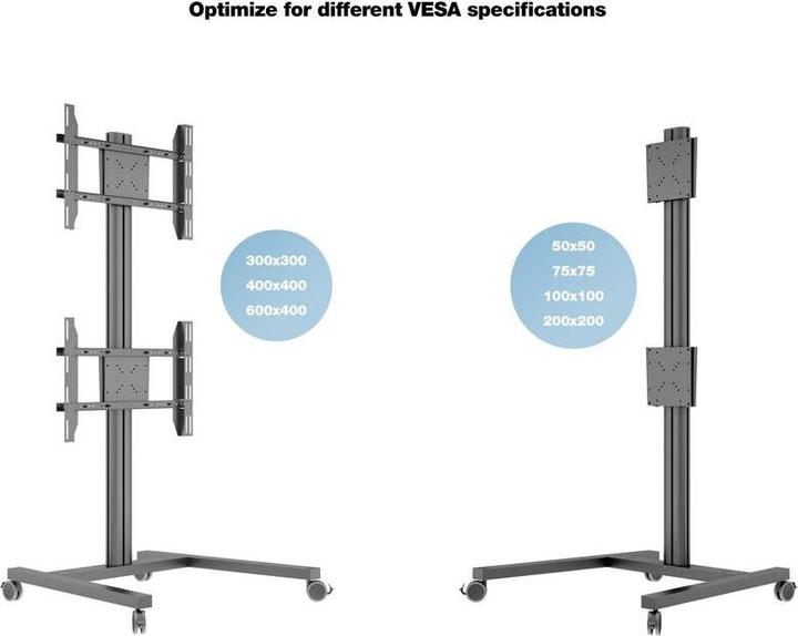 Actual product image Multibrackets TV stand dual vertical - 55", metal, black (55", 60 kg)