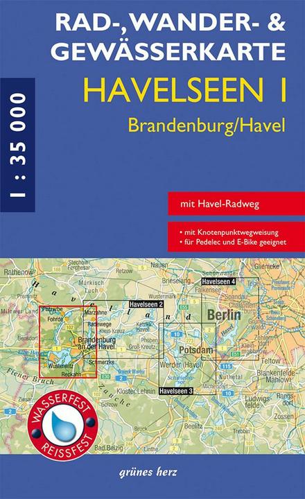 Produktbild Rad-,Wander-undGewässerkarteHavelseen1:Brandenburg/Havel(wasser-undreis