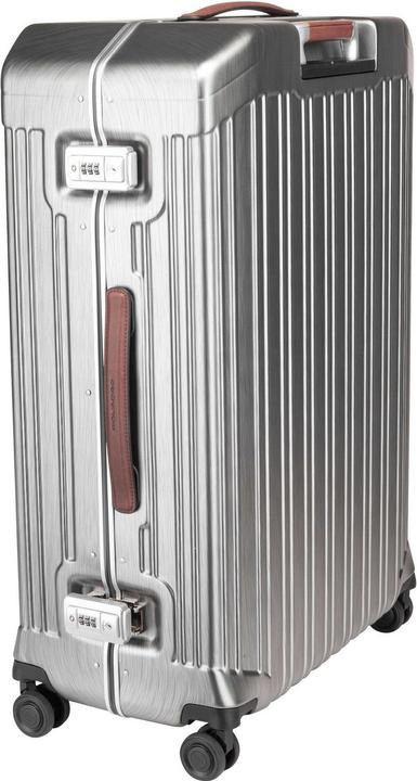 Actual product image Piquadro PQ-Light - Ultra Slim Large Hard Shell Trolley Black/Leather (67 l, L (90 - 115l))
