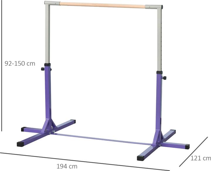 Produktbild Homcom Gymnastik-Turnreck Stahl, Buchenholz Violett