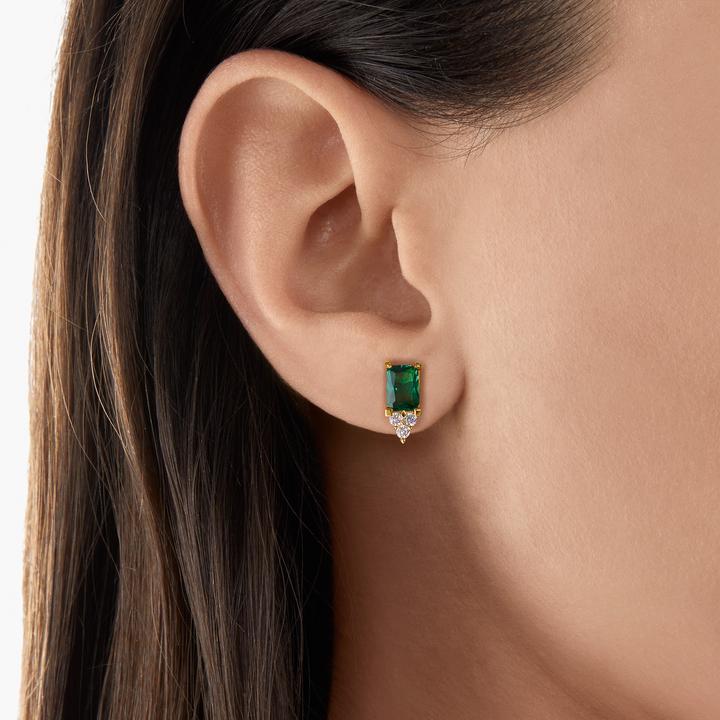Produktbild Thomas Sabo Ohrstecker Weisser Stein Gold (925 Sterlingsilber, 750 Gelbgold Vergoldung)