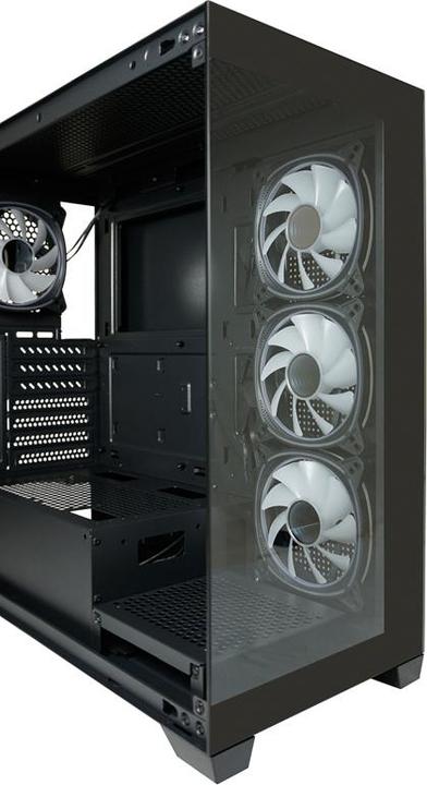 Actual product image LC-Power Housing MidiTower 715B black USB3.2/Audio,without power supply,SEAMLESS X (mATX, Mini-ITX, ATX)