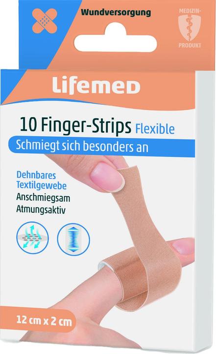 Image du produit Lifemed Finger-Strips "Flexible" 12 x 2 cm couleur chair (10 x)