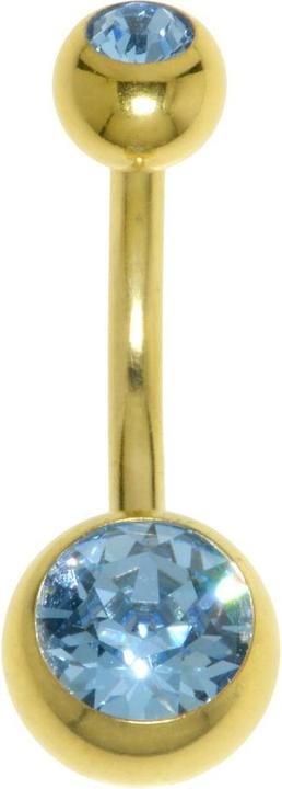 Immagine prodotto Bijouteria Piercing ventre (Cristallo premium, Acciaio chirurgico 316L, Rivestimento in PVD (colore oro))