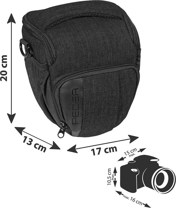 Actual product image Pedea Camera bag size M FASHION photo bag, black (Camera shoulder bag)