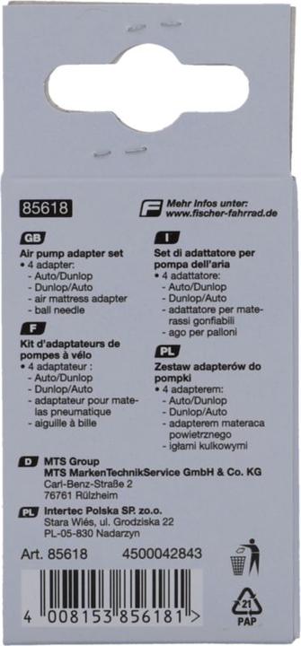 Produktbild Fischer LuftpumpenAdapterset (Ventiladapter Set)