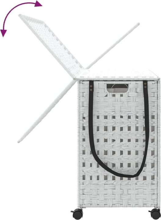 Actual product image VidaXL Laundry basket with castors White 66x35x60 cm Rattan, colour