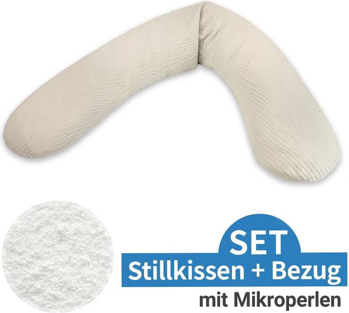 Actual product image Theraline Nursing pillow "The Original" with micro pearl filling incl. cover 190 cm (40 cm)