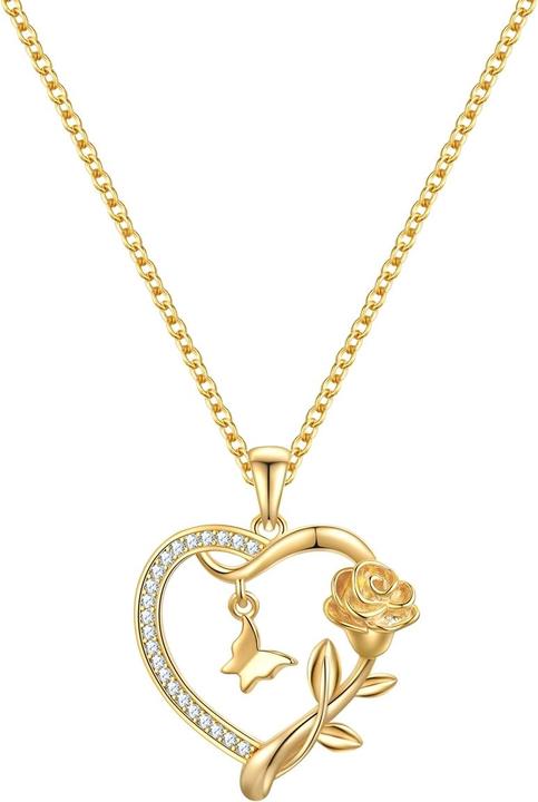 Rafaela Donata Damen Halskette Herz/Schmetterling/Rose - 36612 (Sterling Silber)
