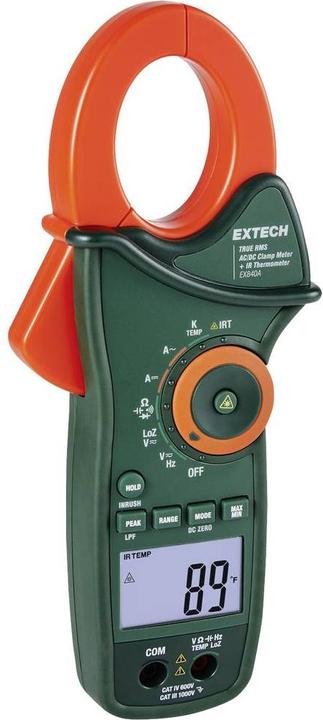 Produktbild Extech EX840A Stromzange digital IR-Thermometer CAT IV 600V Anzeige (Counts): 6000 (CAT IV 600V)