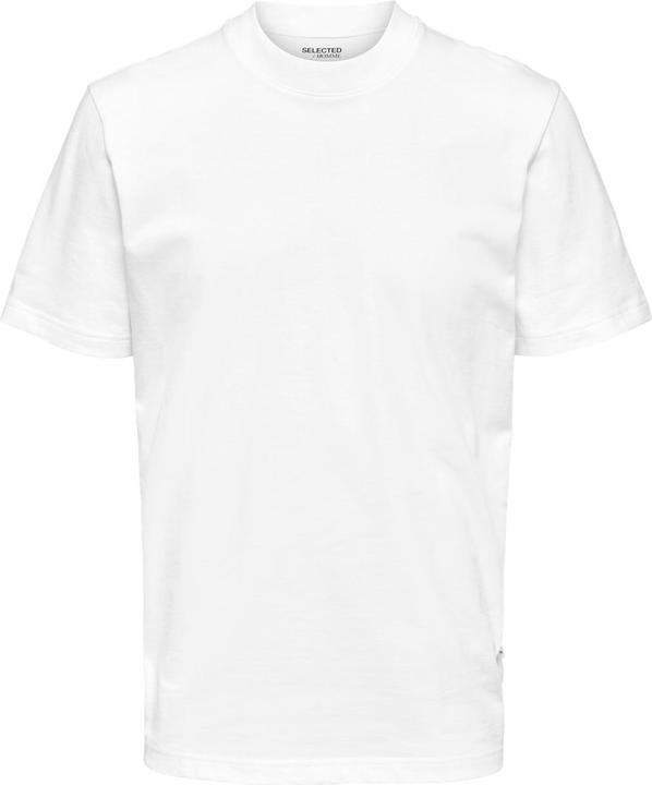 Selected Homme Stehkragen Bio-Baumwoll T-Shirt