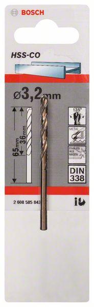 Actual product image Bosch Professional Zubehör Metal drill HSS-Co, DIN 338, 3.2 x 36 x 65 mm, 1-pack (2 mm)