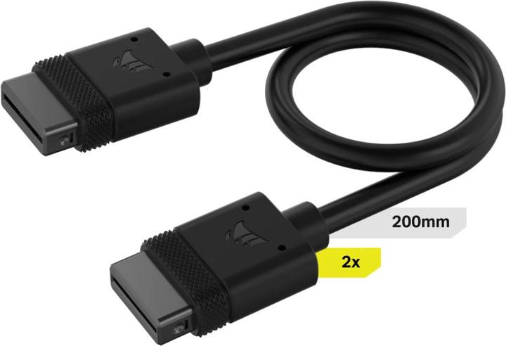 Corsair Câble iCUE LINK, 2x 200mm avec connecteurs droits, Noir