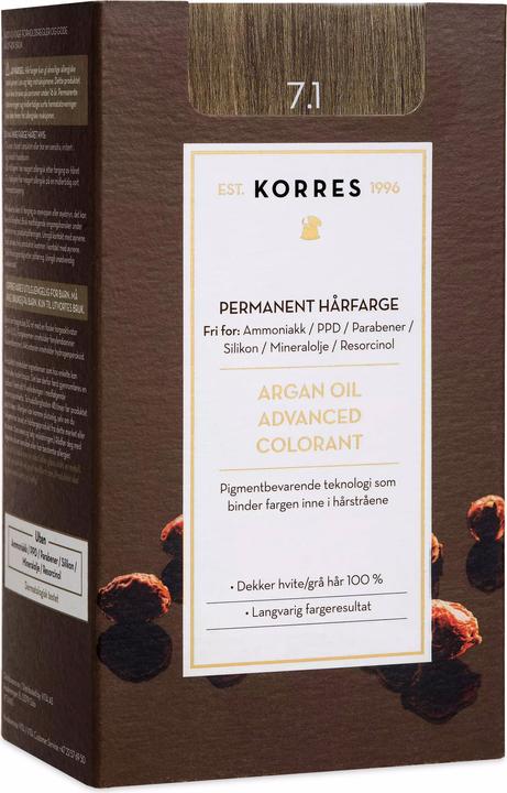 Actual product image Korres Argan Oil Hair Color (7.1 Ash Blonde)