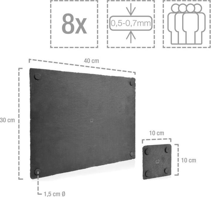 Produktbild Sänger Geschirr Schieferplatten-Set Dinner (4 x, 40 x 30 cm)