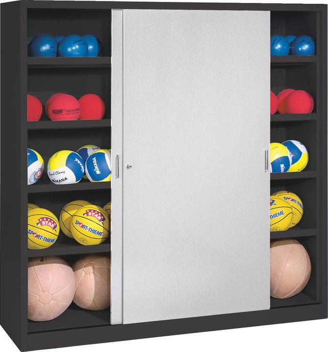 Image du produit C+P Armoire à balles (hxlxp : 195x190x60 cm, avec portes coulissantes en tôle pleine, type 4)