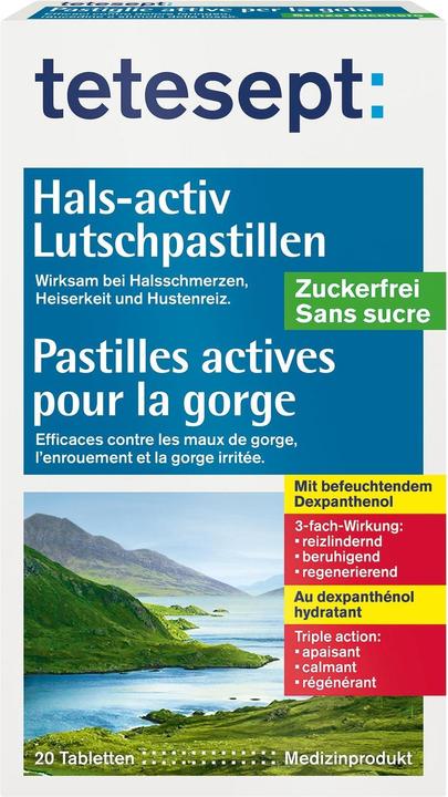 Actual product image Tetesept Throat-activ lozenges sugar-free 20 pieces (20 Piece)